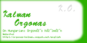 kalman orgonas business card